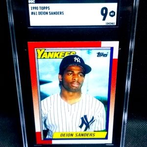 Deion Sanders 1990 Topps #61 RC SGC 9 MLB New York